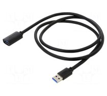 Cable | USB 3.0 | USB A socket,USB A plug | 1m | black