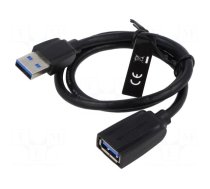 Cable | USB 3.0 | USB A socket,USB A plug | nickel plated | 0.5m