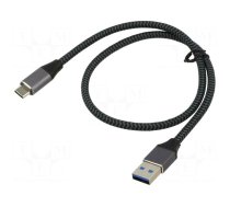 Cable | USB 3.1 | USB A plug,USB C plug | 0.5m | black-gray | 10Gbps