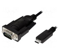 Converter | USB 2.0 | D-Sub 9pin plug,USB C plug | 1.2m | black