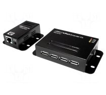 USB extender | USB 2.0 | black | Cat: 5e,6 | 50m