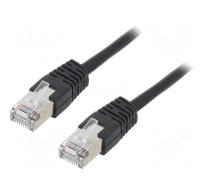 Patch cord | F/UTP | 5e | stranded | CCA | PVC | black | 0.5m | 26AWG