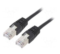 Patch cord | F/UTP | 5e | stranded | CCA | PVC | black | 1m | 26AWG