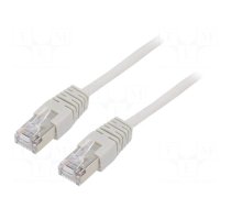 Patch cord | F/UTP | 5e | stranded | CCA | PVC | grey | 1m | 26AWG