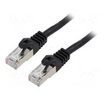 Patch cord | F/UTP | 6 | stranded | CCA | PVC | black | 2m | 26AWG | Cores: 8
