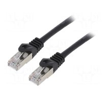 Patch cord | F/UTP | 6 | stranded | CCA | PVC | black | 0.5m | RJ45 plug