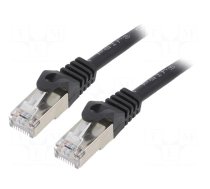 Patch cord | F/UTP | 6 | stranded | CCA | PVC | black | 3m | RJ45 plug | 26AWG