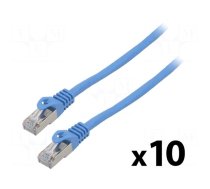 Patch cord | F/UTP | 6 | stranded | CCA | PVC | blue | 2m | 26AWG | Cores: 8