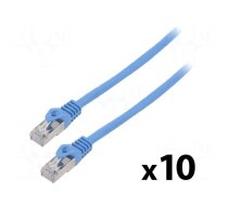 Patch cord | F/UTP | 6 | stranded | CCA | PVC | blue | 3m | 26AWG | Cores: 8