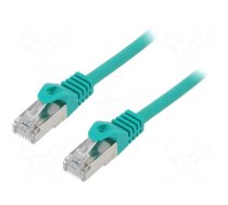 Patch cord | F/UTP | 6 | stranded | CCA | PVC | green | 1m | RJ45 plug | 26AWG