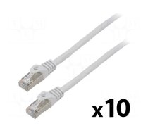 Patch cord | F/UTP | 6 | stranded | CCA | PVC | grey | 1.5m | 26AWG | Cores: 8