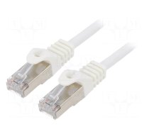 Patch cord | F/UTP | 6 | stranded | CCA | PVC | white | 0.5m | RJ45 plug