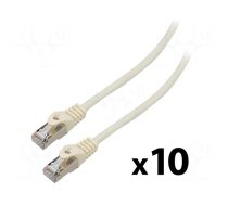 Patch cord | F/UTP | 6 | stranded | CCA | PVC | white | 1.5m | 26AWG | Cores: 8