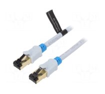 Patch cord | S/FTP | 6 | OFC | PVC | grey | 1.5m | RJ45 plug,both sides