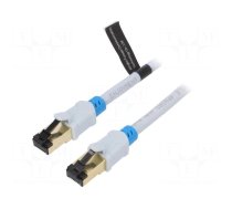 Patch cord | S/FTP | 6 | OFC | PVC | grey | 15m | RJ45 plug,both sides