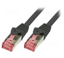 Patch cord | S/FTP | 6 | stranded | Cu | LSZH | black | 10m | 27AWG