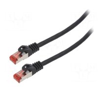 Patch cord | S/FTP | 6 | stranded | Cu | LSZH | black | 10m | 26AWG | Cores: 8