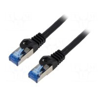 Patch cord | S/FTP | 6a | stranded | CCA | LSZH | black | 10m | 26AWG