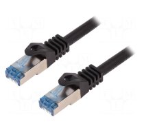 Patch cord | S/FTP | 6a | stranded | Cu | LSZH | black | 10m | 26AWG