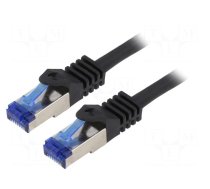 Patch cord | S/FTP | 6a | stranded | Cu | LSZH | black | 10m | 26AWG