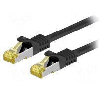 Patch cord | S/FTP | 6a | stranded | Cu | LSZH | black | 10m | 26AWG