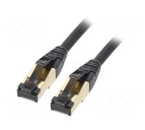 Patch cord | S/FTP | Cat 8 | stranded | Cu | LSZH | black | 10m | 27AWG