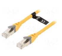 Patch cord | S/FTP | 6a | OFC | PVC | yellow | 0.5m | RJ45 plug,both sides
