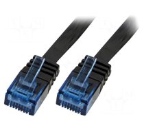 Patch cord | U/UTP | 5e | stranded | CCA | PVC | black | 10m | 30AWG