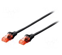 Patch cord | U/UTP | 5e | stranded | CCA | PVC | black | 10m | 26AWG