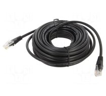 Patch cord | U/UTP | 5e | stranded | CCA | PVC | black | 10m | 26AWG