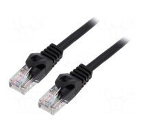 Patch cord | U/UTP | 6 | stranded | CCA | PVC | black | 1m | 26AWG | Cores: 8