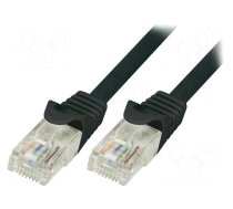 Patch cord | U/UTP | 5e | stranded | CCA | PVC | black | 10m | 26AWG