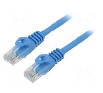 Patch cord | U/UTP | 6 | stranded | CCA | PVC | blue | 3m | 26AWG | Cores: 8