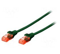 Patch cord | U/UTP | 5e | stranded | CCA | PVC | green | 3m | 26AWG