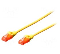 Patch cord | U/UTP | 5e | stranded | CCA | PVC | yellow | 7m | 26AWG