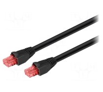 Patch cord | U/UTP | 6 | Cu | PE | black | 15m | RJ45 plug,both sides
