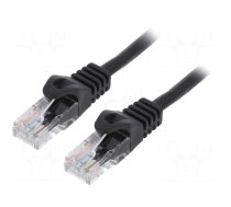 Patch cord | U/UTP | 6 | stranded | CCA | PVC | black | 0.25m | 26AWG