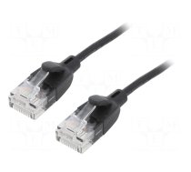 Patch cord | U/UTP | 6a | OFC | PVC | black | 0.5m | RJ45 plug,both sides