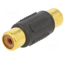 Adapter | RCA socket,both sides | Plating: gold-plated | black