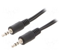 Cable | Jack 3.5mm 3pin plug,both sides | 10m | black | Øcable: 2.6mm