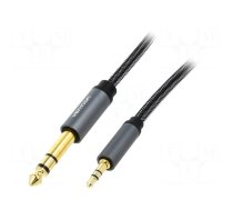 Cable | Jack 3.5mm 3pin plug,Jack 6,3mm plug | 10m | black | PVC