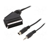 Cable | DIN mini 4pin plug,Jack 3.5mm 3pin plug,SCART plug | 10m