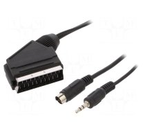 Cable | DIN mini 4pin plug,Jack 3.5mm 3pin plug,SCART plug | 15m