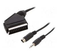 Cable | DIN mini 4pin plug,Jack 3.5mm 3pin plug,SCART plug | 5m