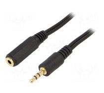 Cable | Jack 3.5mm 3pin socket,Jack 3.5mm 3pin plug | 3m | black