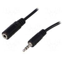 Cable | Jack 3.5mm socket,Jack 3.5mm plug | 3m | black