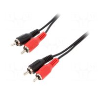 Cable | RCA plug x2,both sides | 2.5m | black