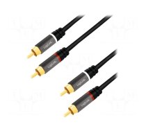 Cable | RCA plug,both sides | 10m | Plating: gold-plated | black | PVC