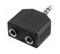 Adapter | Jack 3.5mm socket x2,Jack 3.5mm plug | black