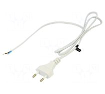 Cable | 2x0.5mm2 | CEE 7/16 (C) plug,wires | PVC | 1.2m | white | 2.5A